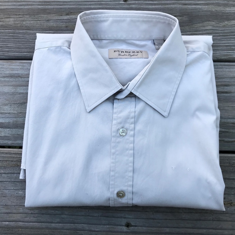 Burberry London Men Shirt Button Down Beige Casual - Picture 8 of 8